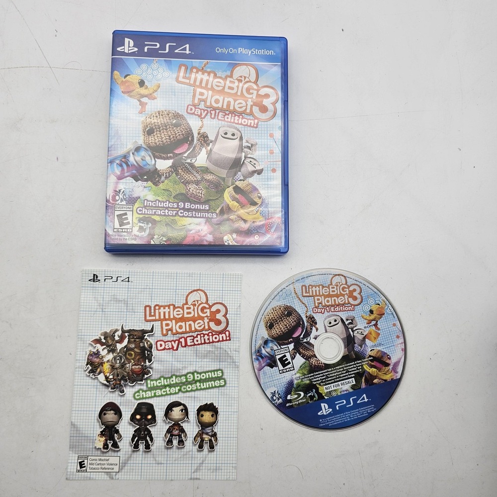 LittleBigPlanet 3 Day 1 Edition PlayStation 4 PS4 Game Case Insert Sony NTSC-U/C